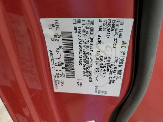 Photo 10 from auction – 2005 FORD EXPLORER E with VIN 1FMDU74W25UA97050