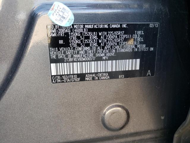 Photo 10 from auction – 2013 TOYOTA RAV4 LE with VIN 2T3BFREV8DW006517