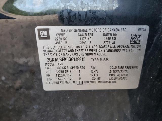 Photo 10 from auction – 2016 CHEVROLET EQUINOX LS with VIN 2GNALBEK5G6148915
