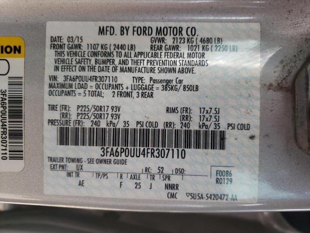 Photo 10 from auction – 2015 FORD FUSION S H with VIN 3FA6P0UU4FR307110
