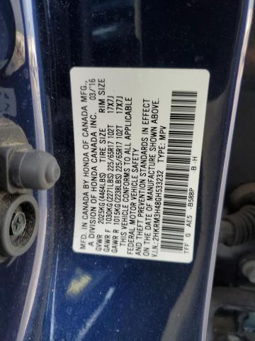 Photo 10 from auction – 2016 HONDA CR-V SE with VIN 2HKRM3H48GH533232