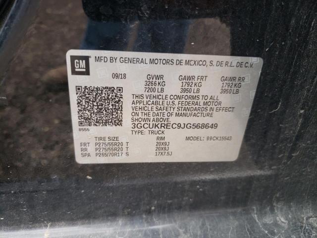 Photo 10 from auction – 2018 CHEVROLET SILVERADO with VIN 3GCUKREC9JG568649