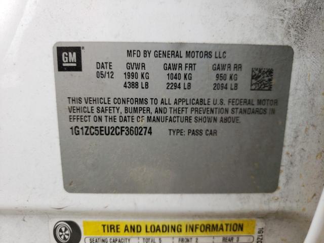 Photo 10 from auction – 2012 CHEVROLET MALIBU 1LT with VIN 1G1ZC5EU2CF360274