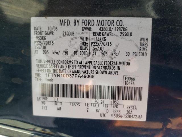 Photo 10 from auction – 2007 FORD RANGER with VIN 1FTYR10D37PA49065