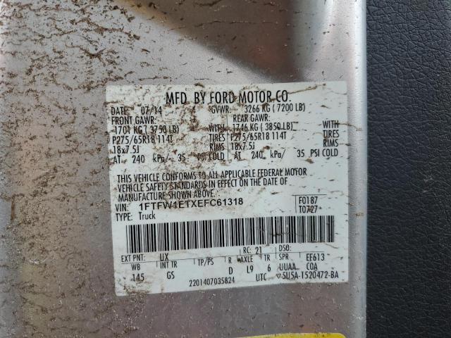 Photo 10 from auction – 2014 FORD F150 SUPER with VIN 1FTFW1ETXEFC61318