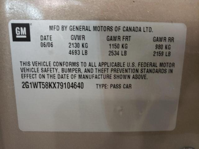 Photo 10 from auction – 2007 CHEVROLET IMPALA LT with VIN 2G1WT58KX79104640