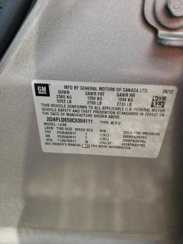 Photo 10 from auction – 2012 CHEVROLET EQUINOX LT with VIN 2GNFLDE58C6384111