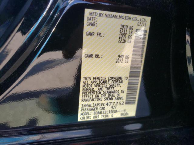 Photo 10 from auction – 2015 NISSAN ALTIMA 2.5 with VIN 1N4AL3AP1FC477252