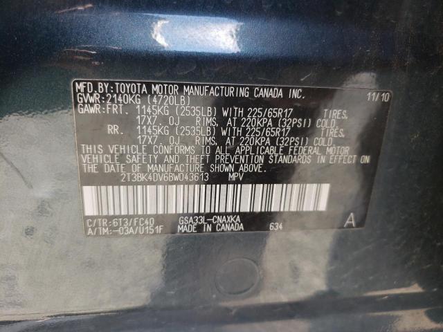 Photo 10 from auction – 2011 TOYOTA RAV4 with VIN 2T3BK4DV6BW043613