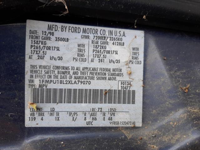 Photo 10 from auction – 1999 FORD EXPEDITION with VIN 1FMPU18L2XLA79070
