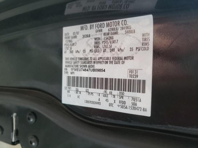 Photo 10 from auction – 2007 FORD EXPLORER E with VIN 1FMEU74847UB09854