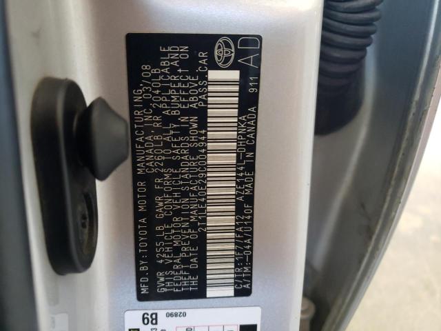Photo 10 from auction – 2009 TOYOTA COROLLA MA with VIN 2T1LE40E29C004944