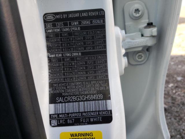 Photo 10 from auction – 2016 LAND ROVER DISCOVERY with VIN SALCR2BG3GH584939