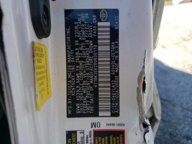 Photo 10 from auction – 2011 TOYOTA CAMRY SE with VIN 4T1BK3EK2BU630110
