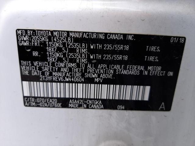 Photo 10 from auction – 2018 TOYOTA RAV4 LIMIT with VIN 2T3YFREV6JW440604