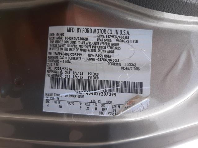 Photo 10 from auction – 2002 FORD MUSTANG with VIN 1FAFP40482F207399