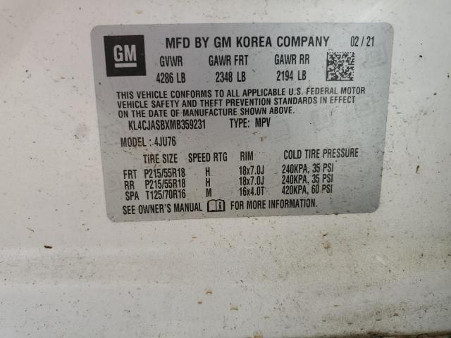 Photo 10 from auction – 2021 BUICK ENCORE PRE with VIN KL4CJASBXMB359231