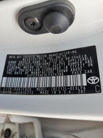 Photo 10 from auction – 2020 TOYOTA COROLLA LE with VIN 5YFEPRAE9LP024386