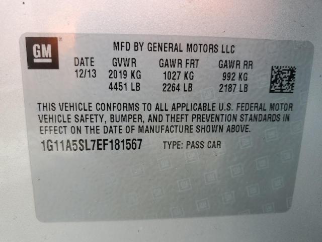 Photo 10 from auction – 2014 CHEVROLET MALIBU LS with VIN 1G11A5SL7EF181567