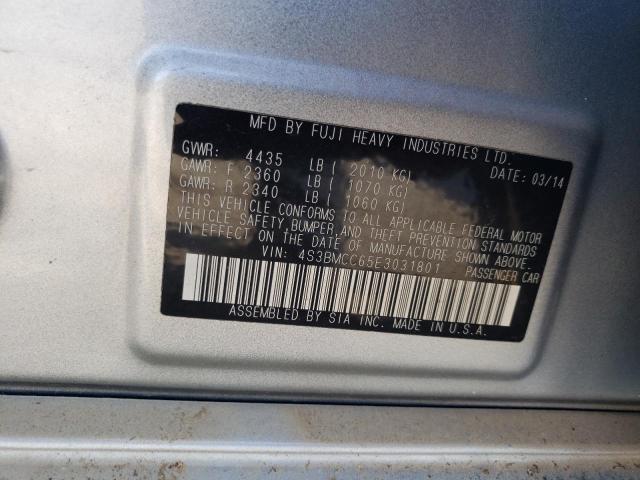 Photo 10 from auction – 2014 SUBARU LEGACY 2.5 with VIN 4S3BMCC65E3031801