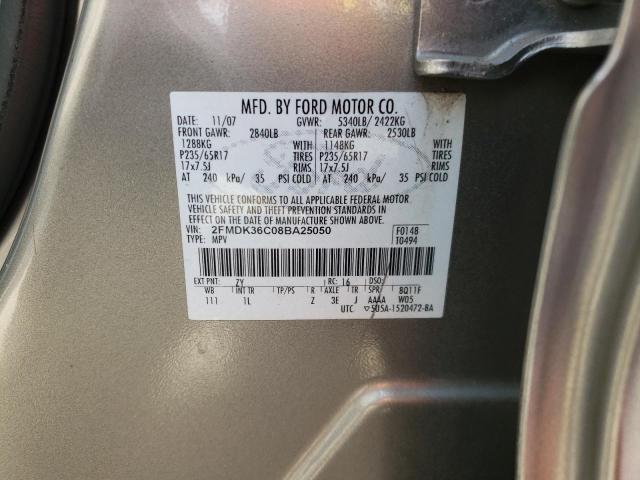 Photo 10 from auction – 2008 FORD EDGE SE with VIN 2FMDK36C08BA25050