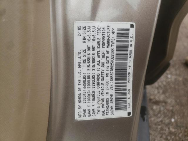 Photo 10 from auction – 2005 HONDA CRV with VIN SHSRD78925U326388
