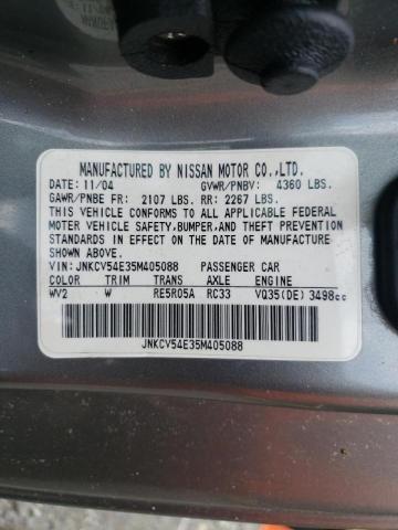 Photo 10 from auction – 2005 INFINITI G35 with VIN JNKCV54E35M405088