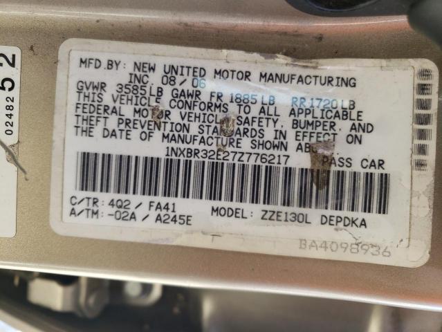 Photo 10 from auction – 2007 TOYOTA COROLLA CE with VIN 1NXBR32E27Z776217