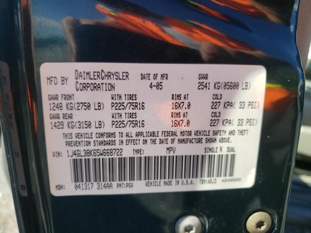 Photo 10 from auction – 2005 JEEP LIBERTY RE with VIN 1J4GL38K65W668722