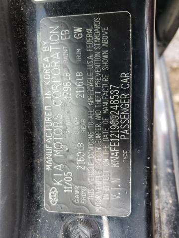 Photo 10 from auction – 2006 KIA SPECTRA LX with VIN KNAFE121965248537