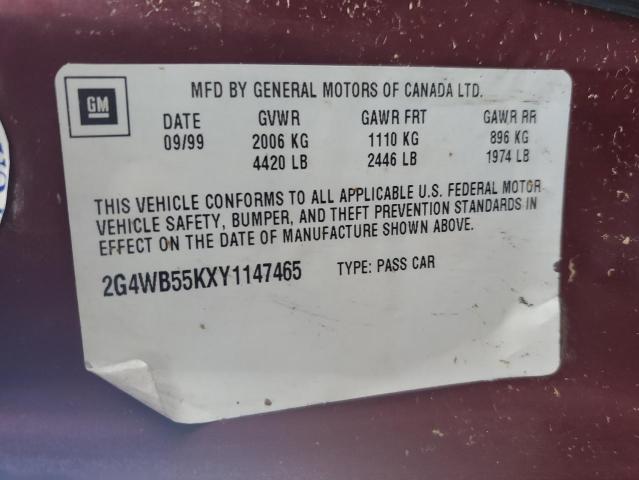 Photo 10 from auction – 2000 BUICK REGAL LS with VIN 2G4WB55KXY1147465