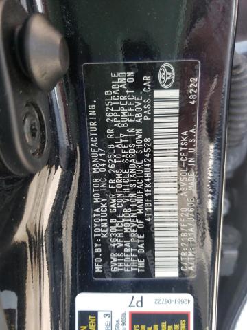 Photo 10 from auction – 2017 TOYOTA CAMRY LE with VIN 4T1BF1FK4HU424528