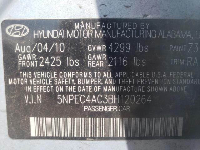 Photo 10 from auction – 2011 HYUNDAI SONATA SE with VIN 5NPEC4AC3BH120264