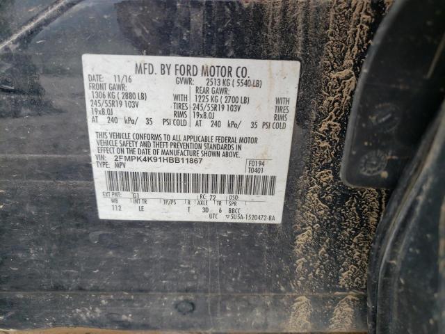Photo 10 from auction – 2017 FORD EDGE TITAN with VIN 2FMPK4K91HBB11867