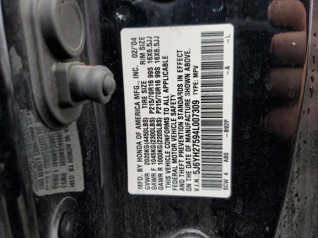 Photo 9 from auction – 2004 HONDA ELEMENT EX with VIN 5J6YH27594L007309