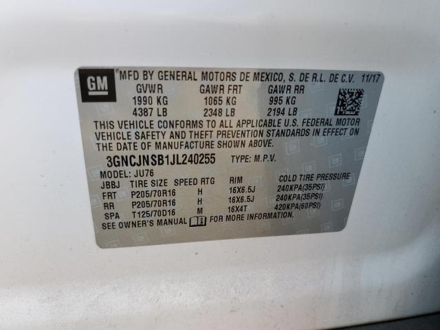 Photo 10 from auction – 2018 CHEVROLET TRAX LS with VIN 3GNCJNSB1JL240255