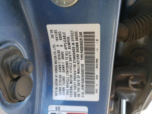 Photo 10 from auction – 2009 HONDA CIVIC HYBR with VIN JHMFA36249S003100