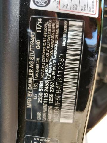 Photo 10 from auction – 2015 MERCEDES-BENZ E 400 with VIN WDDHF6FB4FB119380