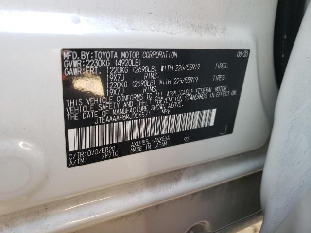 Photo 10 from auction – 2021 TOYOTA VENZA LE with VIN JTEAAAAH6MJ006571