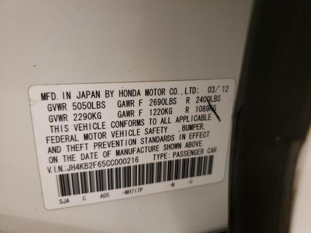 Photo 10 from auction – 2012 ACURA RL with VIN JH4KB2F65CC000216