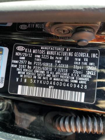 Photo 10 from auction – 2013 KIA SORENTO EX with VIN 5XYKUDA60DG409428