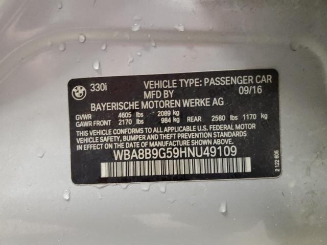 Photo 10 from auction – 2017 BMW 330 I with VIN WBA8B9G59HNU49109