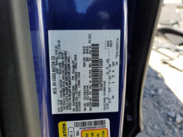 Photo 10 from auction – 2013 FORD FUSION SE with VIN 3FA6P0H90DR193089