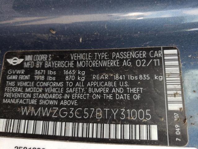 Photo 10 from auction – 2011 MINI COOPER S C with VIN WMWZG3C57BTY31005