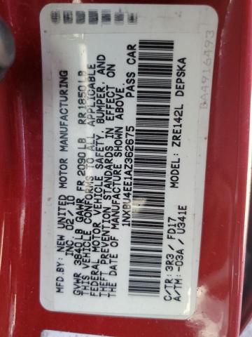 Photo 10 from auction – 2010 TOYOTA COROLLA BA with VIN 1NXBU4EE1AZ362675