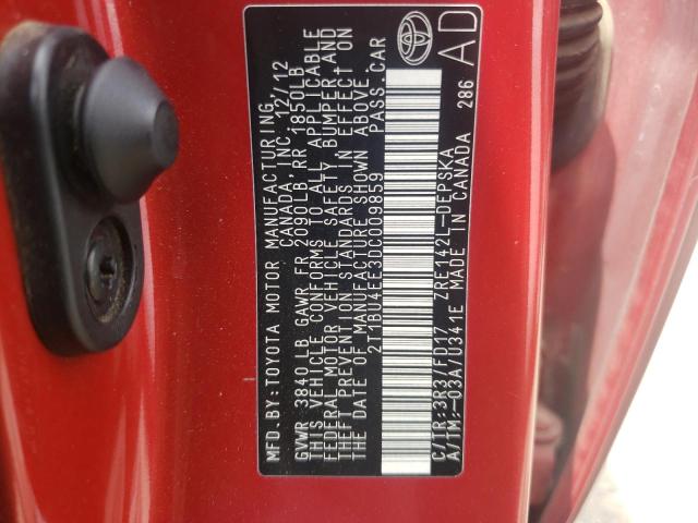 Photo 10 from auction – 2013 TOYOTA COROLLA BA with VIN 2T1BU4EE3DC009859