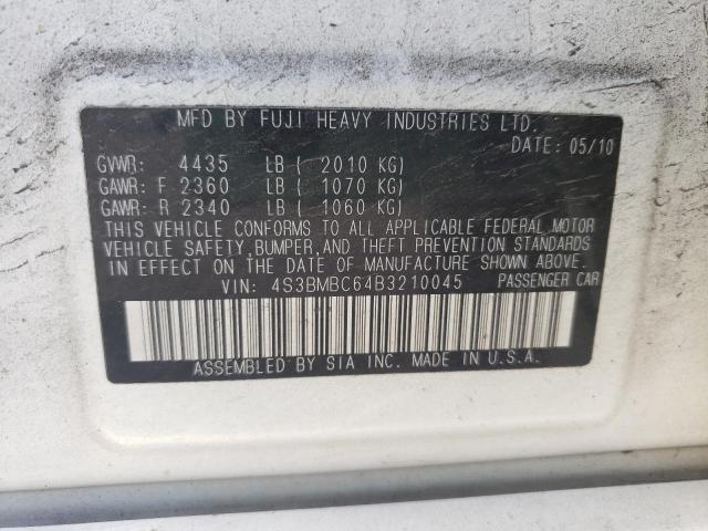 Photo 10 from auction – 2011 SUBARU LEGACY with VIN 4S3BMBC64B3210045