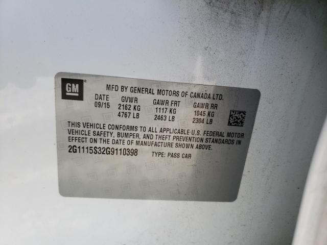 Photo 10 from auction – 2016 CHEVROLET IMPALA LT with VIN 2G1115S32G9110398