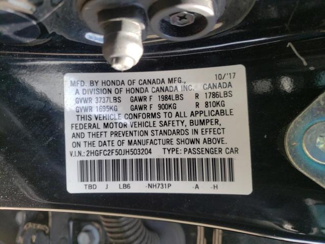 Photo 10 from auction – 2018 HONDA CIVIC LX with VIN 2HGFC2F50JH503204