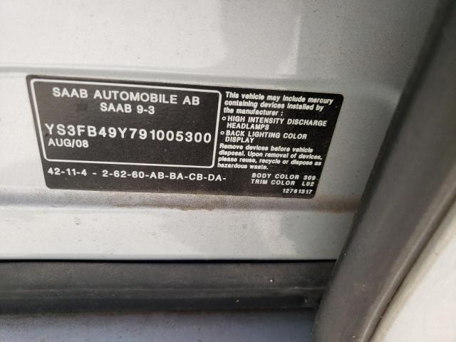 Photo 10 from auction – 2009 SAAB 9-3 2.0T with VIN YS3FB49Y791005300